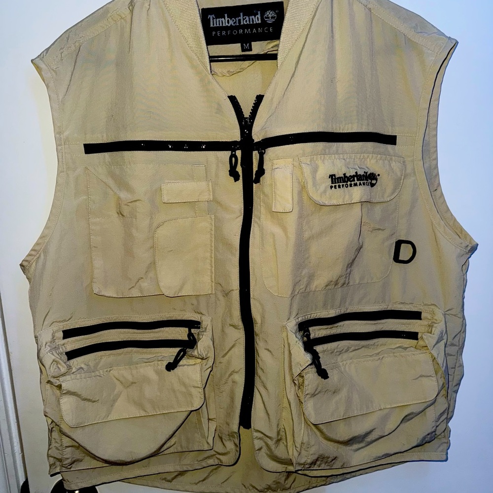 Beige timberland performance vest size medium
